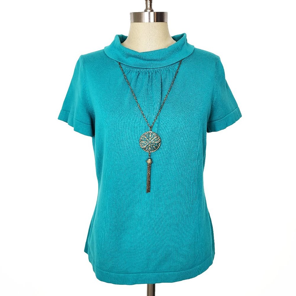 Banana Republic Turquoise Cowl Sweater Blouse